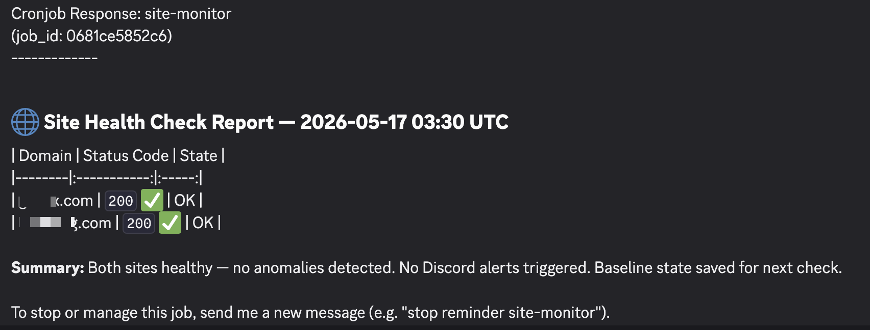 Discord中Hermes Bot自动推送每日服务器报告