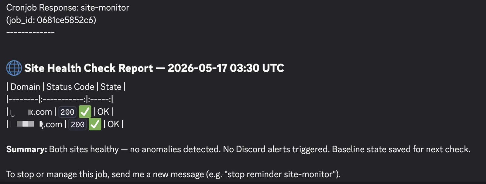 Discord中Hermes Bot自动推送每日服务器报告