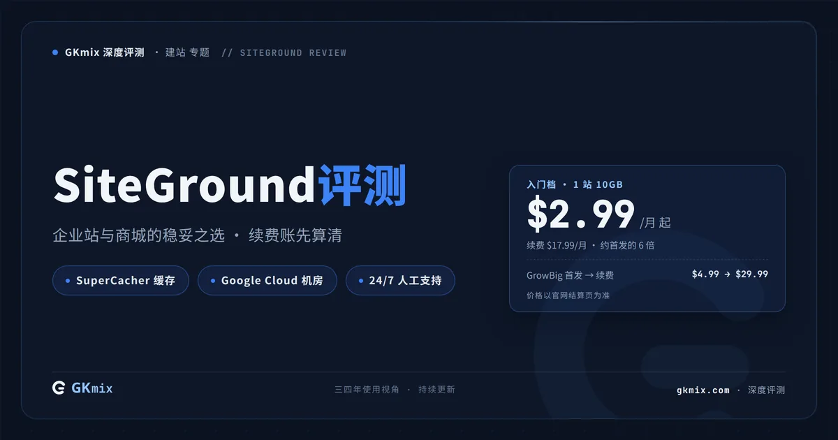 SiteGround 评测 2026：企业站和外贸站的省心之选——适合谁、怎么买划算（持续更新）