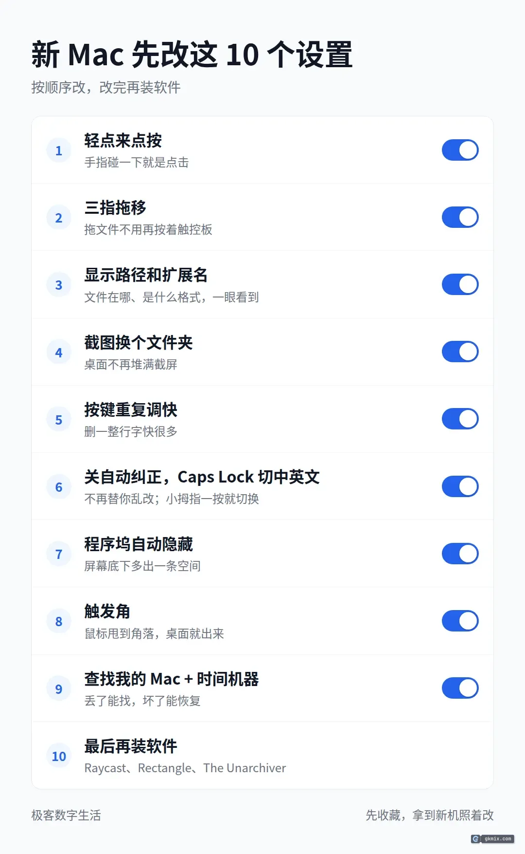 新 Mac 设置总览:到手先改的 10 项核心设置